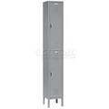 Global Equipment Paramount    Double Tier 2 Door Locker, 12"Wx12"Dx36"H, Gray, Assembled 652174GY